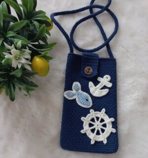 El Yapımı Örgü Telefon Çantası – Denizci