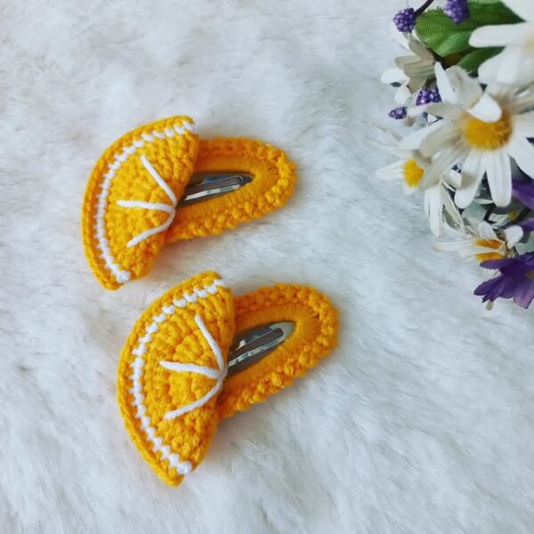 El Yapımı Örgü Toka – Meyve Dilimi Portakal