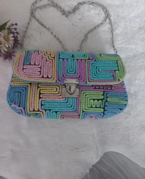 gökkuşağı çanta2 El Yapımı - Gökkuşağı Desenli Çanta
